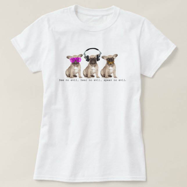 Camiseta Tres bulldoges sabios (Diseño del anverso)