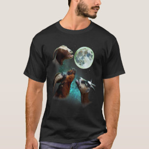 Camiseta Tres Caballos De Cabra En La Luna 3 Wolves Funny P