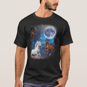 Camiseta Tres Caballos En La Luna Raro Meme Horse