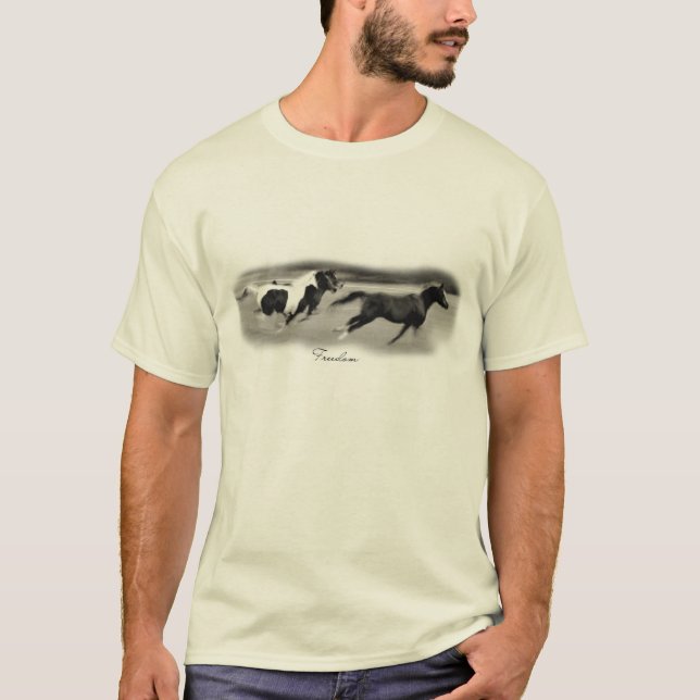 Camiseta Tres caballos galopantes (Anverso)