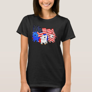 Camiseta Tres caballos lindos bandera americana 4 de julio