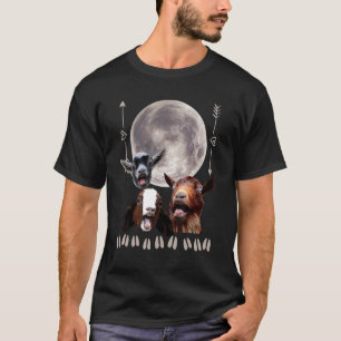 Camiseta Tres cabras pigmeas Moon Design 3 Baby Goats Moon