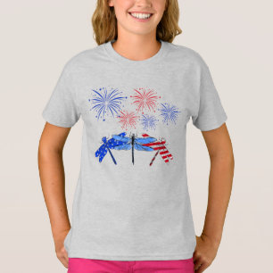 Camiseta Tres Camisas De Bandera Americana Dragonfly 4 De J