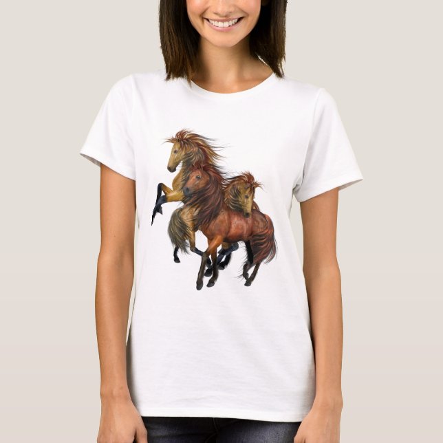 Camiseta Tres camisas de Stallions salvajes (Anverso)