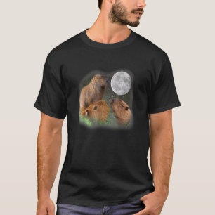 Camiseta Tres capibaras de la luna      Parodia de animal l