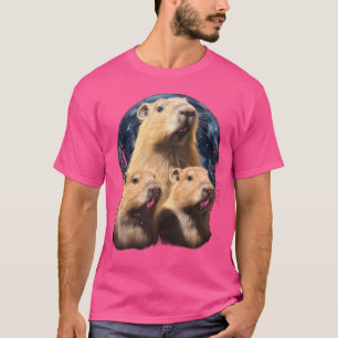 Camiseta Tres Capibaras Y Una Capa De Humor De Capibara.