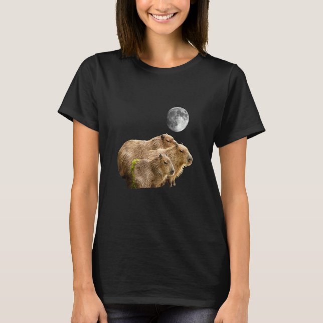 Camiseta Tres Capybaras De Luna Para Una Graciosa Parodia A (Anverso)