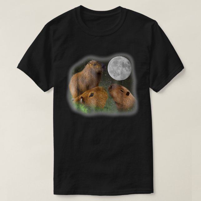 Camiseta Tres Capybaras lunares (Diseño del anverso)