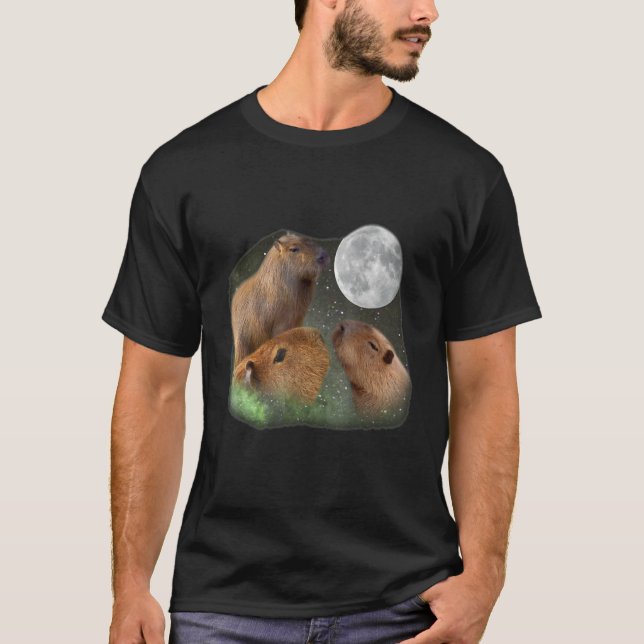 Camiseta Tres Capybaras lunares (Anverso)