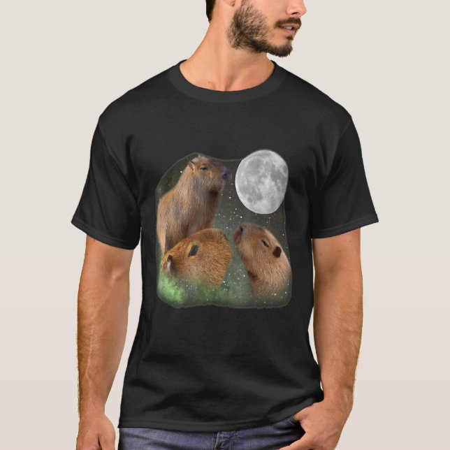 Camiseta Tres Capybaras lunares (Anverso)