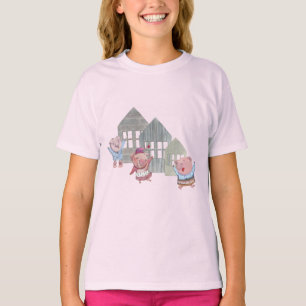 Camiseta Tres Cerditos con sus casas