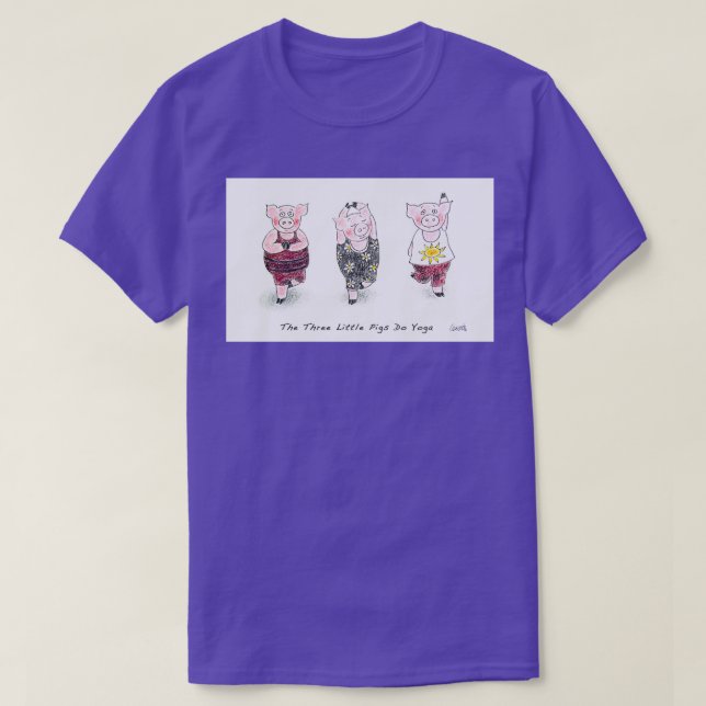 Camiseta Tres Cerditos hacen yoga dulce y gracioso por Trac (Diseño del anverso)