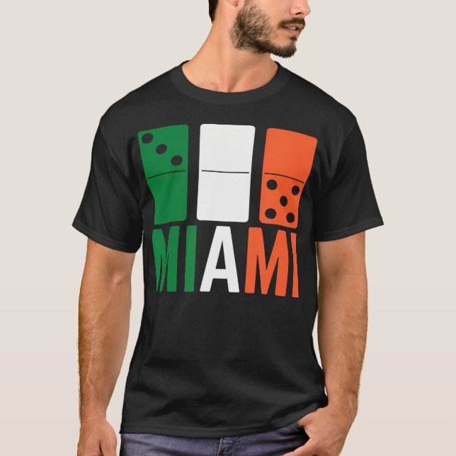 Camiseta Tres Cero Cinco 305 Miami Domino (Anverso)