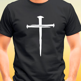 Camiseta Tres Clavos Cruz Blanca Cristiana Rugged