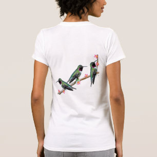 Camiseta Tres colibríes en la rama Silencio perenne