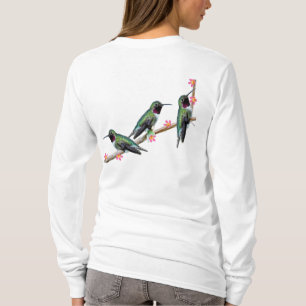 Camiseta Tres colibríes en la rama Silencio perenne