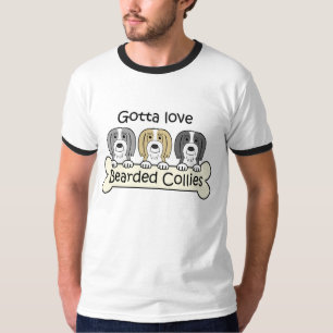 Camiseta Tres collies barbudos