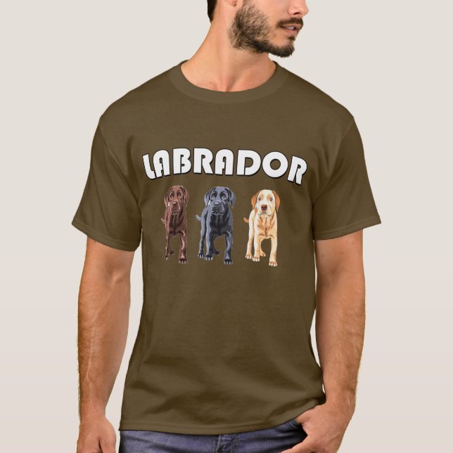Camiseta tres colores de labrador (Anverso)