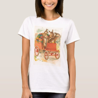 Camiseta Tres conejillos con huevos ventilado Pascua