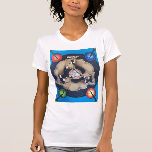 Camiseta "Tres Conejos" Diseño Místico Antiguo T (Anverso)