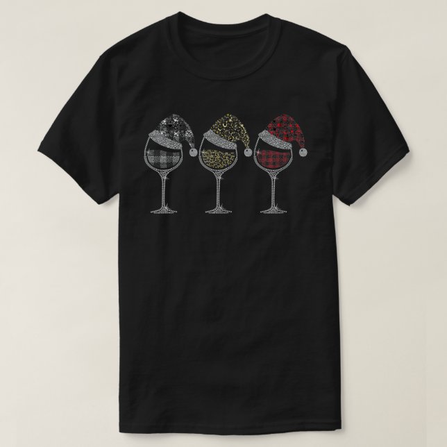 Camiseta Tres copas de búfalo Navidades de vino de caña S (Diseño del anverso)