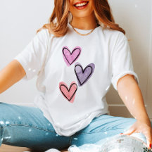 Tres Corazones de Amor Cool Acuarela Tendencia