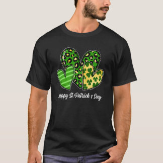 Camiseta Tres Corazones Leopard Shamrock Happy St Patrick S