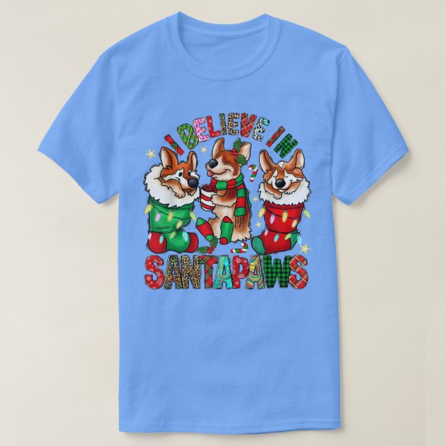 Camiseta Tres Corgi En Santa Navidad Navidades De La Batall (Diseño del anverso)