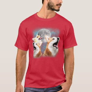 Camiseta Tres Corgi Y Moon Funny Corgi Humor Parody1318