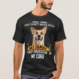 Camiseta Tres cosas con las que no te metas perro Corgi