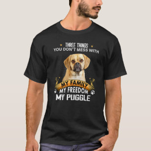 Camiseta Tres cosas con las que no te metes con Puggle Dog