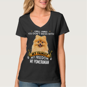 Camiseta Tres cosas que no se mezclan con perro pomeraniano