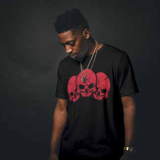 Camiseta Tres cráneo rojo