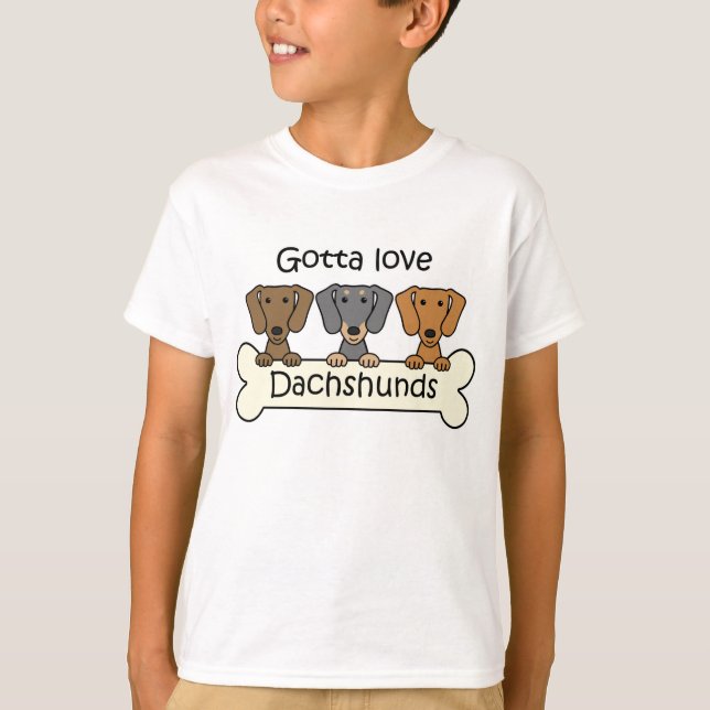 Camiseta Tres Dachshunds (Anverso)