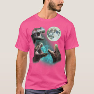 Camiseta Tres Dinosaurios T-Rex En La Parodia De La Luna 3