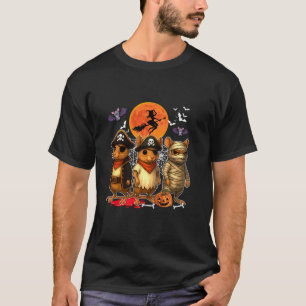 Camiseta Tres divertidas ratas canguro disfrazan a boo pira