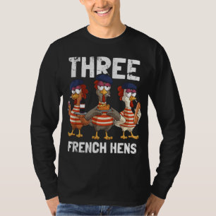 Camiseta Tres divertidos Navidades franceses de Hens Carol 