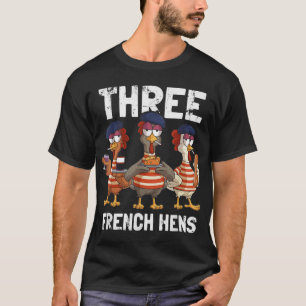 Camiseta Tres divertidos Navidades franceses de Hens Carol 