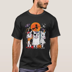 Camiseta Tres divertidos unicornios disfrazan el salón de m