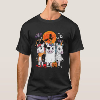 Camiseta Tres divertidos unicornios disfrazan el salón de m