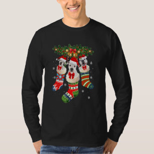 Camiseta Tres Dogo Argentino En Calcetín Navidad Santa X Ma