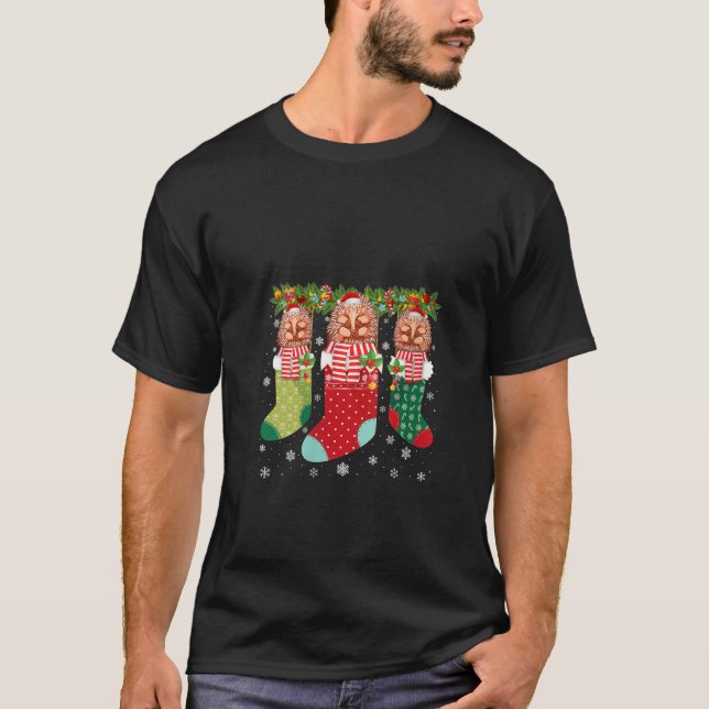 Camiseta Tres Echidna en calcetines Navidades feos sudan (Anverso)