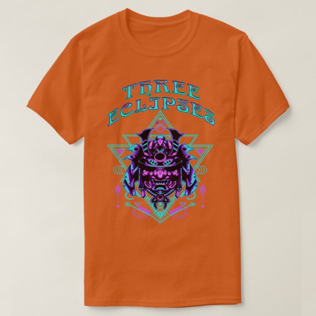 Camiseta Tres eclipses japonés Cyborg Samurai Demon Oni M (Diseño del anverso)