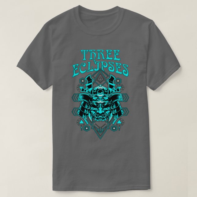 Camiseta Tres eclipses japonés Cyborg Samurai Demon Oni M (Diseño del anverso)