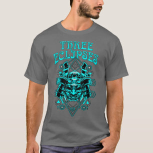 Camiseta Tres eclipses japonés Cyborg Samurai Demon Oni M