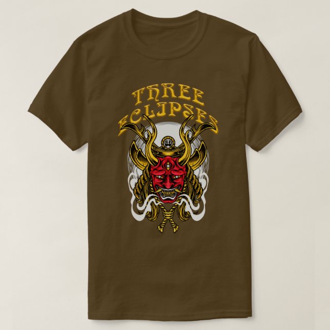 Camiseta Tres eclipses máscara de niebla Demonio Samurai ja (Diseño del anverso)