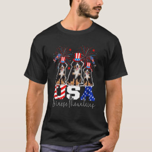 Camiseta Tres Ee.Uu. Bernese Monta Incendio Gorra Bandera E