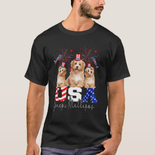 Camiseta Tres Ee.Uu. Jenpine Maltipoos Perro Gorra Bandera 