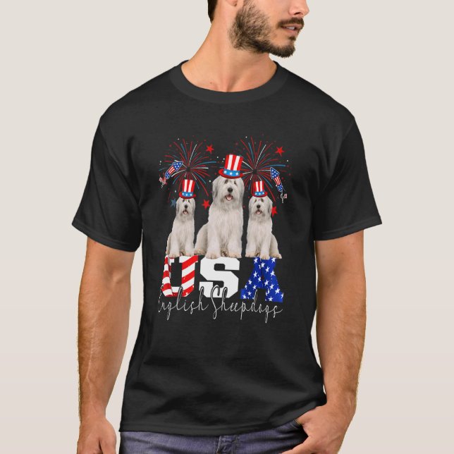 Camiseta Tres Ee.Uu.: Perros De Caballo En Inglés Fuego De  (Anverso)