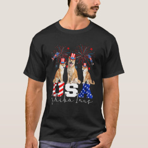 Camiseta Tres Ee.Uu. Shiba Inus Dog Con Bandera Estadounide